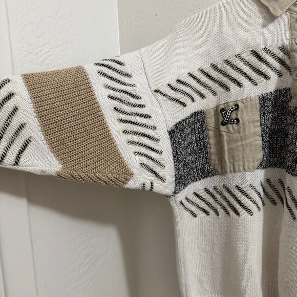Vintage Bonnie and Bill by Holly Geometric Pattern Collared Sweater M - Picture 2 of 6